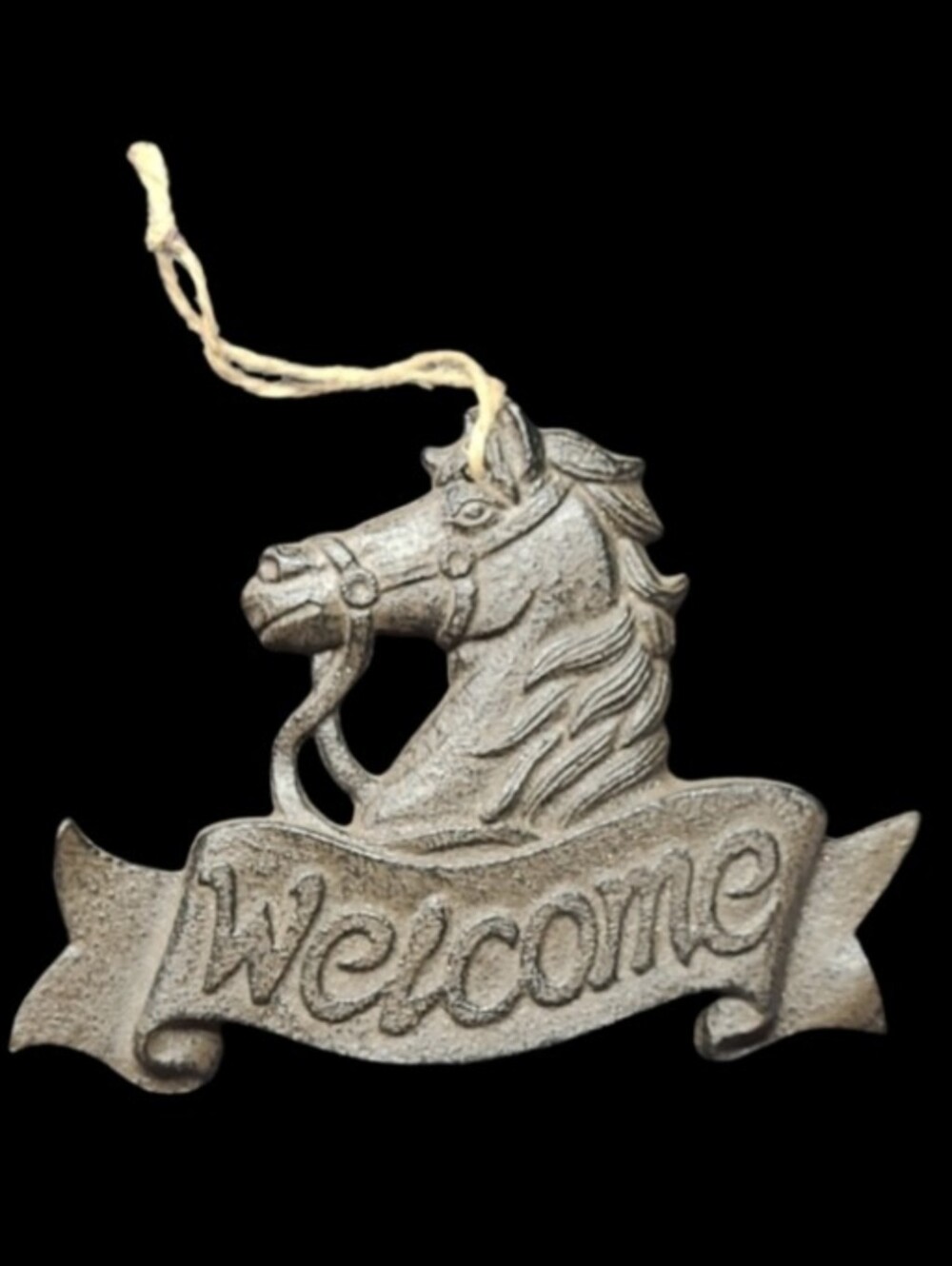 CAST IRON HORESE HEAD WELCOME SIGN
